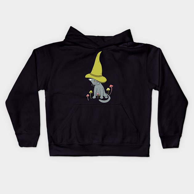 Kitten Witch Kids Hoodie by Alissa Carin